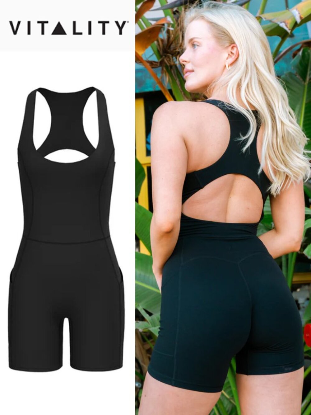 Vitality Cloud II Racer Jumper Romper M Midnight Core Black Pocket Stretch $108